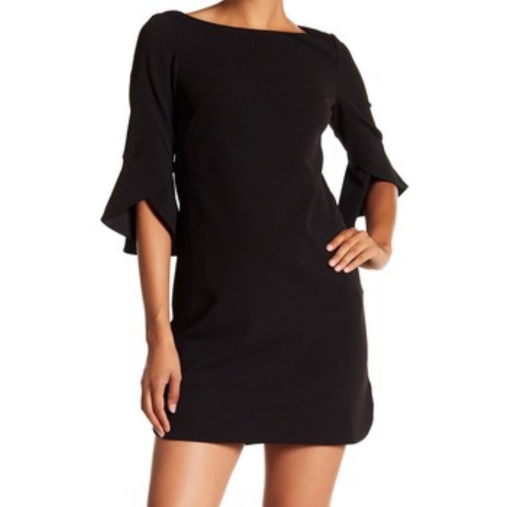 Black bell sleeve dress